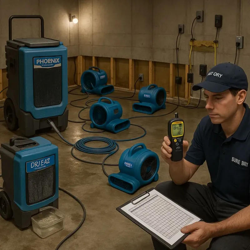 Structural Drying and Dehumidification process in Gibsonia, PA
